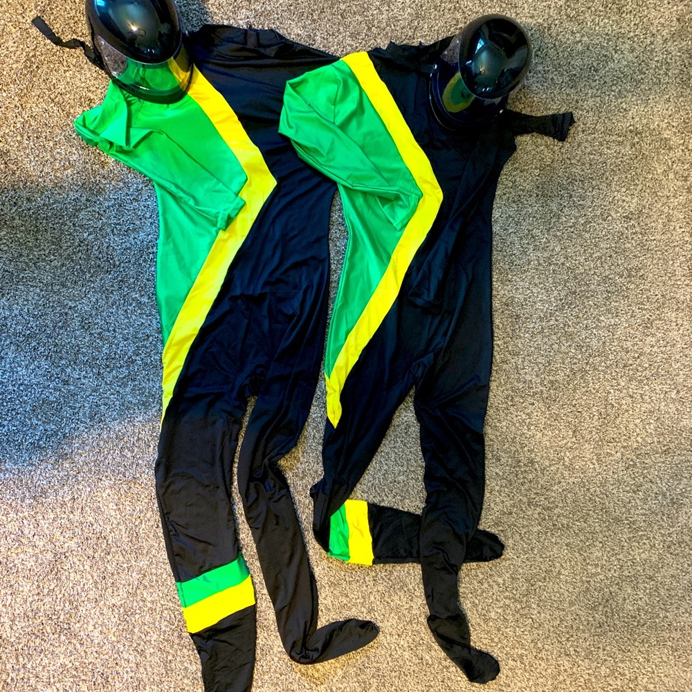Jamaican Bobsled/ Green and Yellow Bodysuit Costume